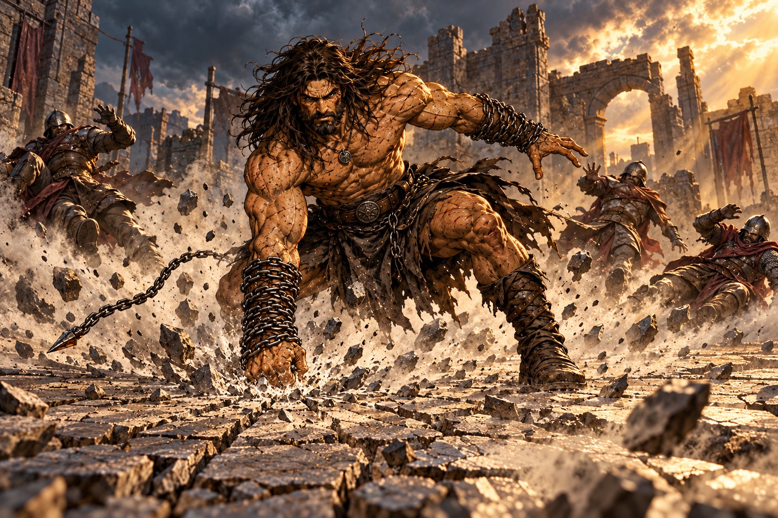 Sez drives a fist into the ground, sending a shallow shockwave through nearby enemies.
