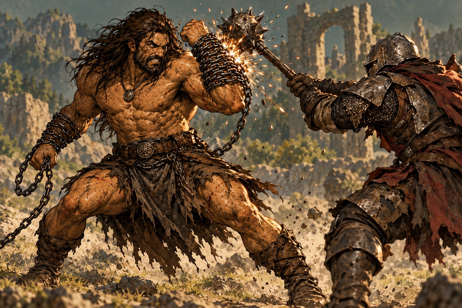 A strike deals 25 Slashing damage. Level-5 Sez rolls a 6: reduce by 11 to 14, then Rage Resistance reduces that to 7.